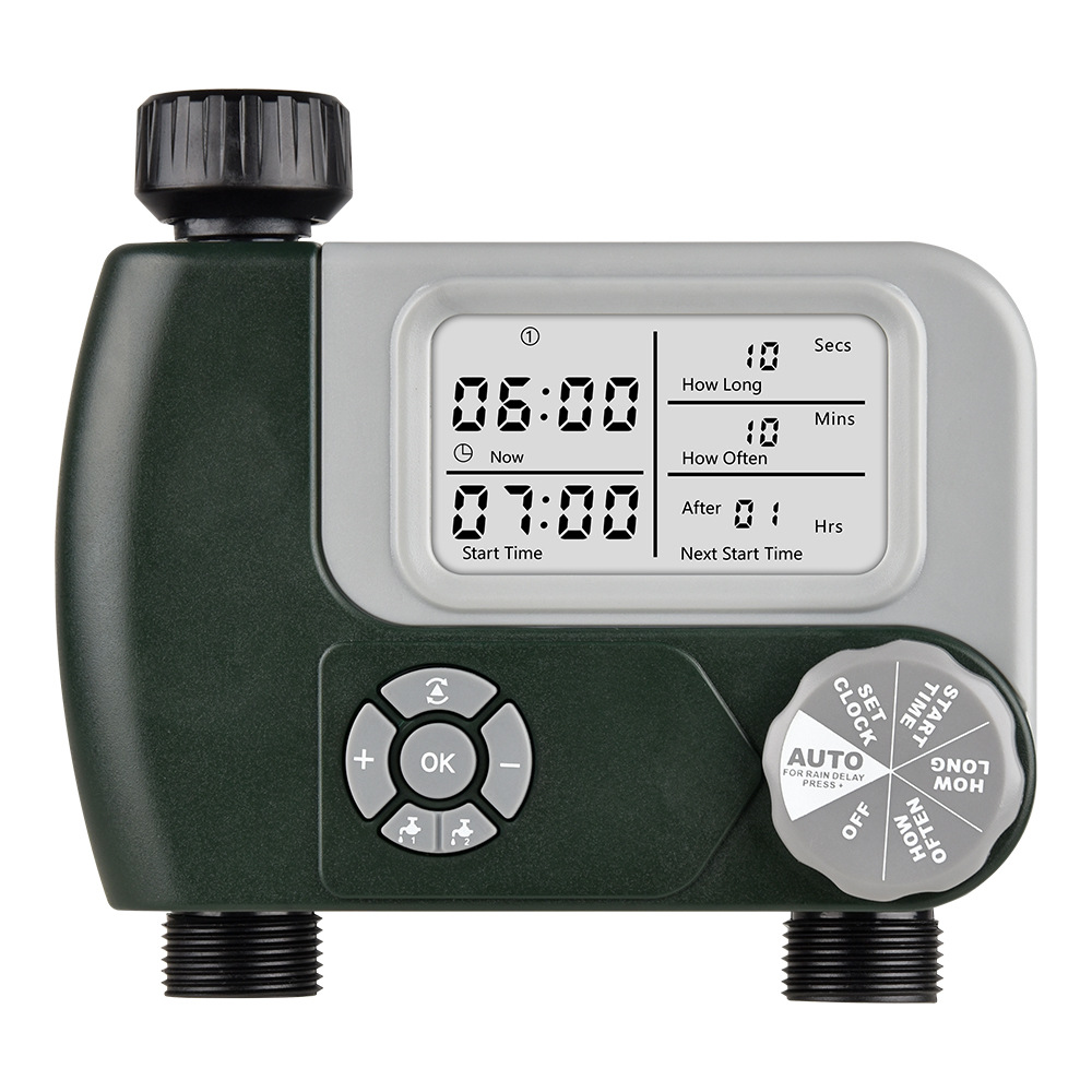 Timer Dual Outlet - Eksporowany, zewnętrzny, ogrodowy, trawnikowy, z podwójnym